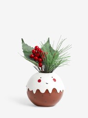 Red/Green Artificial Christmas Pudding Floral - Image 2 of 4
