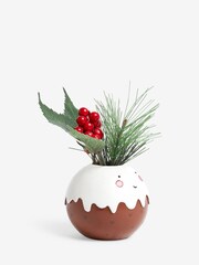 Red/Green Artificial Christmas Pudding Floral - Image 3 of 4