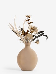 Natural Artificial Dried Flowers In Mink Brown Vase - Image 2 of 3