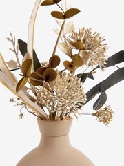 Natural Artificial Dried Flowers In Mink Brown Vase - Image 3 of 3