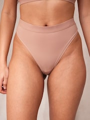 self. Praline Nude Smoothing Comfort High Waist High Leg Briefs - Image 1 of 5