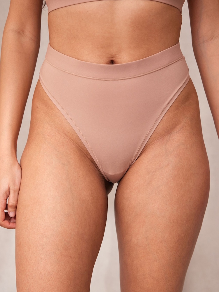 self. Praline Nude Smoothing Comfort High Waist High Leg Briefs - Image 1 of 5