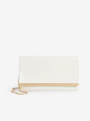 White Clutch Bag With Detachable Cross-Body Chain - Image 3 of 7