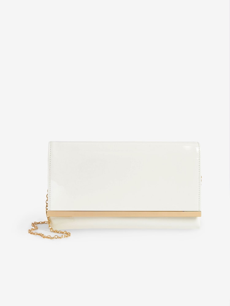 Blanc - Pochette Sac avec chaîne à bandoulière amovible - Image 3 of 7