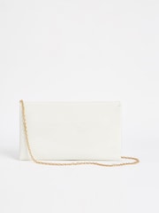 White Clutch Bag With Detachable Cross-Body Chain - Image 4 of 7
