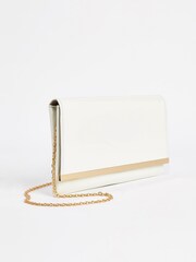 White Clutch Bag With Detachable Cross-Body Chain - Image 5 of 7