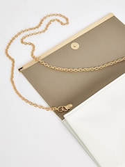 White Clutch Bag With Detachable Cross-Body Chain - Image 6 of 7