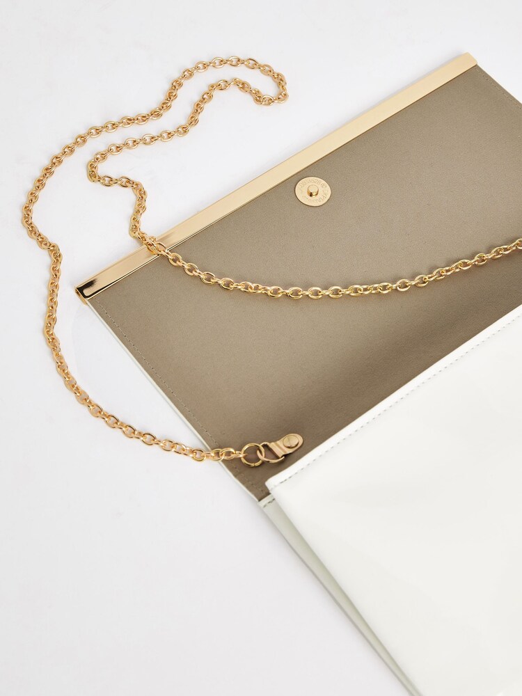 Blanc - Pochette Sac avec chaîne à bandoulière amovible - Image 6 of 7