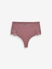 Black Print/Pink Tummy Control Light Shaping High Waist Thongs 2 Pack - Image 5 of 6