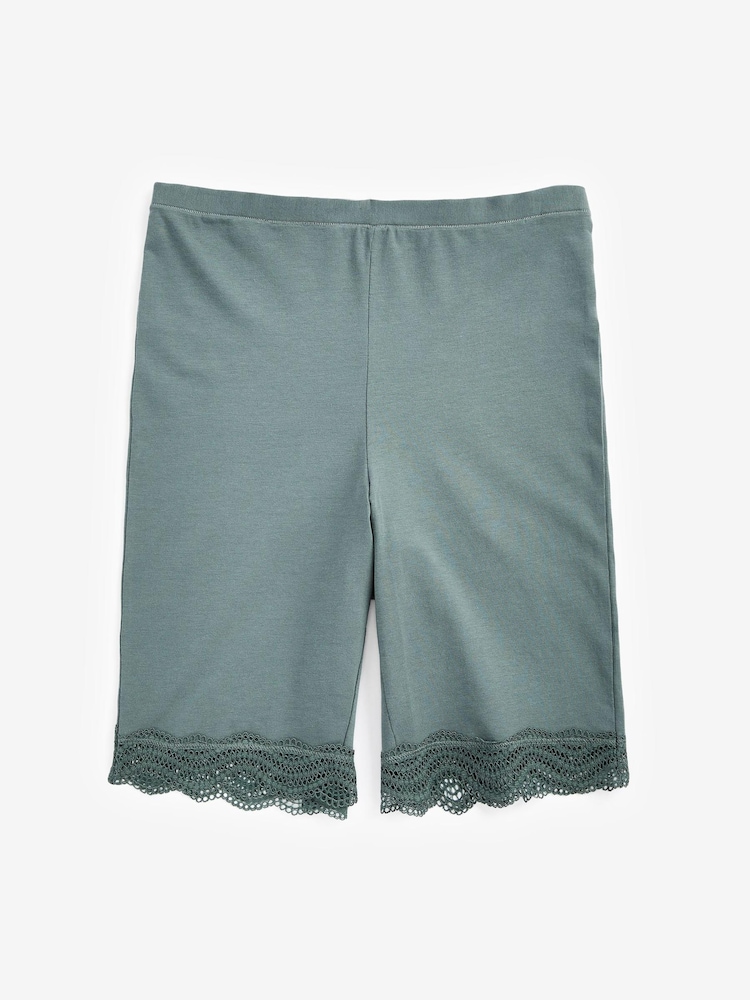Green/Pink Cotton Blend Anti-Chafe Shorts 2 Pack - Image 2 of 8