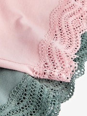 Green/Pink Cotton Blend Anti-Chafe Shorts 2 Pack - Image 4 of 8