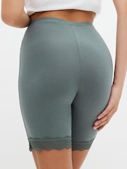 Green/Pink Cotton Blend Anti-Chafe Shorts 2 Pack - Image 6 of 8