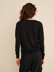Black V-Neck Jumper - Image 2 of 7