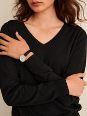 Black V-Neck Jumper - Image 5 of 7