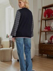 Navy Blue Christmas Tree Womens Christmas Jumper - Image 3 of 7