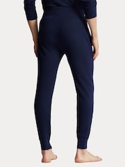 Polo Ralph Lauren Navy Waffle Knit Lounge Stretch Jersey Joggers - Image 2 of 4