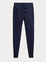Polo Ralph Lauren Navy Waffle Knit Lounge Stretch Jersey Joggers - Image 4 of 4