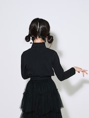 Black High Neck Top (3-16yrs) - Image 2 of 5