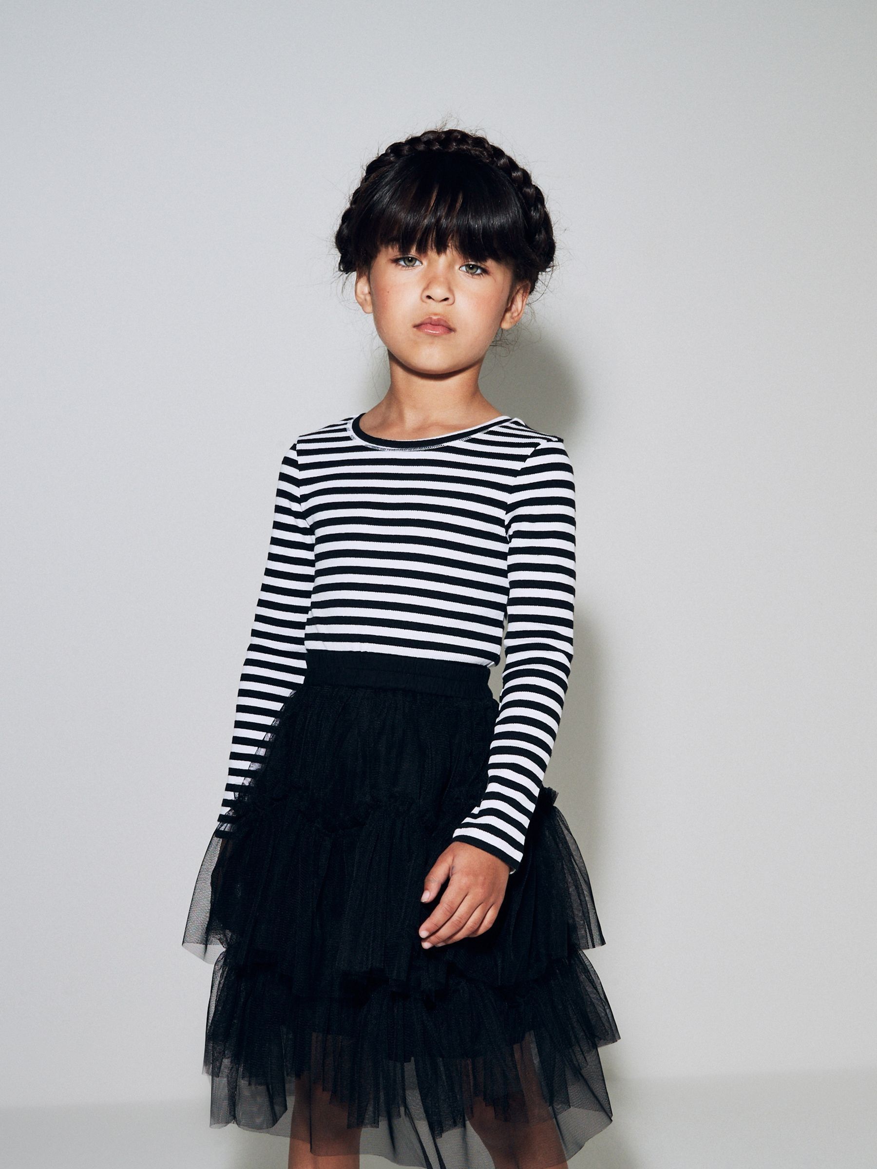 トップス THE DAY BORDER LONG SLEEVE BLACK size2 Buy Black/White Stripe Long Sleeve Ribbed Top (3-16yrs) from