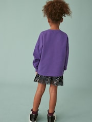 Purple Metallic Butterfly Cuffed Long Sleeve T-Shirt (3-16yrs) - Image 3 of 6