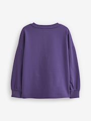 Purple Metallic Butterfly Cuffed Long Sleeve T-Shirt (3-16yrs) - Image 5 of 6