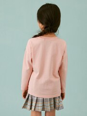 Pink/Gold Long Sleeve Sequin Heart T-Shirt (3-16yrs) - Image 4 of 8