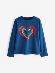 Roza/mornarsko modra - Rainbow Sequin 4 Pack Long Sleeve T-Shirts (3-16yrs) - Slika 2 iz 6