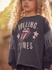 Charcoal Grey Rolling Stones Long Sleeve T-Shirt (3-16yrs) - Image 1 of 7