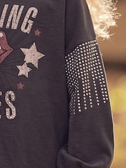 Charcoal Grey Rolling Stones Long Sleeve T-Shirt (3-16yrs) - Image 4 of 7