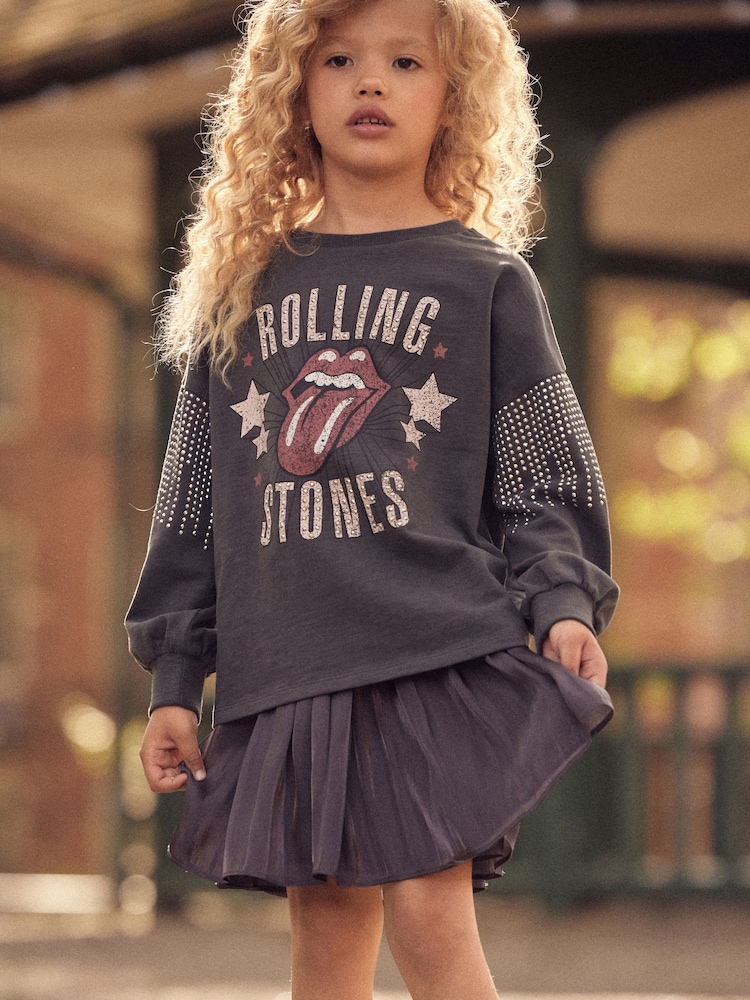 Charcoal Grey Rolling Stones Long Sleeve T-Shirt (3-16yrs) - Image 2 of 7
