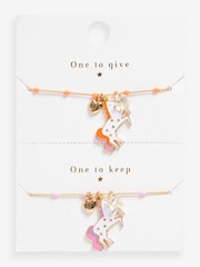 Multi Bright Unicorn and Bead Best Friend Necklace - Image 3 of 3