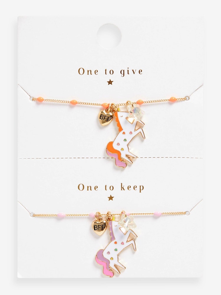 Multi Bright Unicorn and Bead Best Friend Necklace - Image 3 of 3 Multi Bright Unicorn and Bead Best Friend Necklace - Image 3 of 3