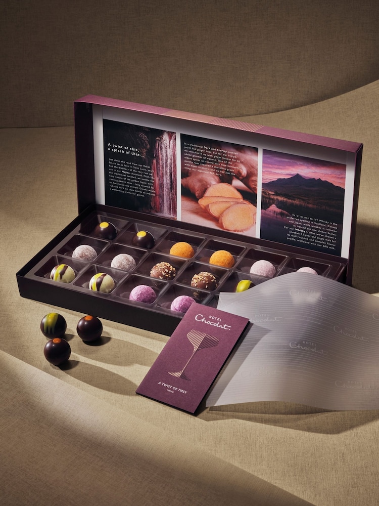 Hotel Chocolat A Twist of Tipsy 18-Piece Chocolate Gift Box - Image 1 of 3