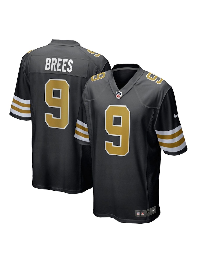 Nike Black NFL New Orleans Saints Alternate Game Jersey - Drew Brees - Image 1 of 3