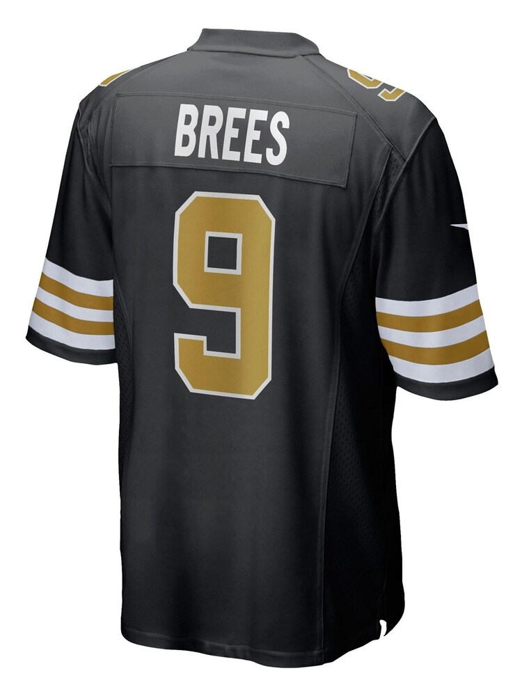 Nike Black NFL New Orleans Saints Alternate Game Jersey - Drew Brees - Image 3 of 3