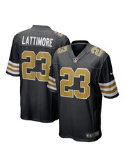 Nike Black NFL New Orleans Saints Alternate Game Jersey - Marshon Lattimore - Image 1 of 3
