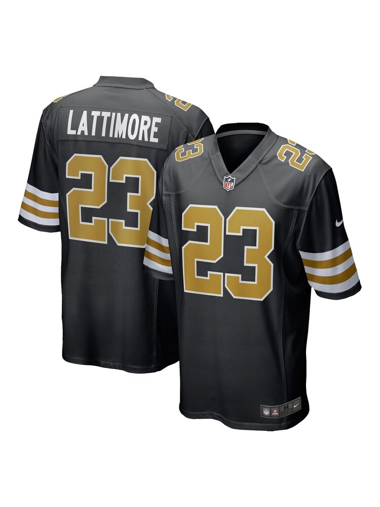 Nike Black NFL New Orleans Saints Alternate Game Jersey - Marshon Lattimore - Image 1 of 3
