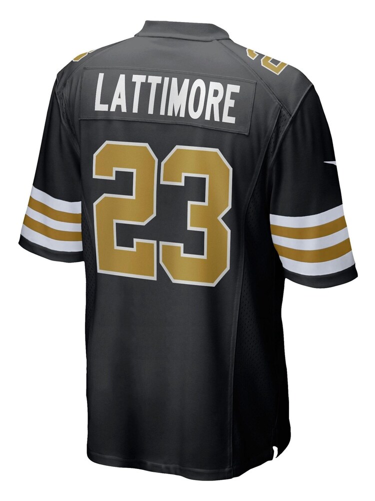 Nike Black NFL New Orleans Saints Alternate Game Jersey - Marshon Lattimore - Image 3 of 3