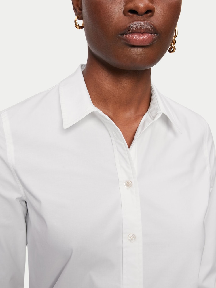 Jigsaw White Fitted Cotton Shirt - Image 4 of 4
