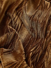 Gold Velvet Long Sleeve Wrap Top - Image 6 of 6