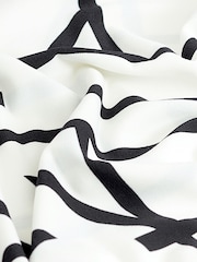 Ecru Cream Print Long Sleeve Crew Neck Cuff Blouse - Image 6 of 6