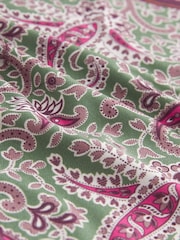 Pink Paisley Long Sleeve Crew Neck Cuff Blouse - Image 6 of 6