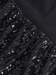 Black Long Sleeve Sequin Sparkle Top - Image 6 of 6