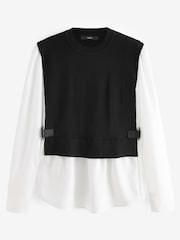 Black Knitted Layer Jumper - Image 5 of 6
