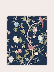 Laura Ashley Midnight Blue Summer Palace 10M Wallpaper - Image 2 of 4