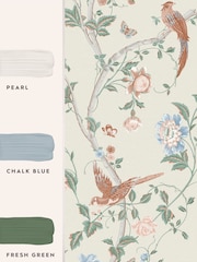Laura Ashley Sage Apricot Summer Palace 10M Wallpaper - Image 4 of 4