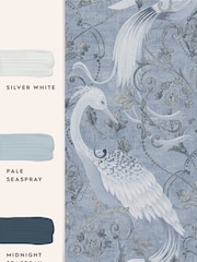 Laura Ashley Midnight Blue Tregaron 10M Wallpaper - Image 4 of 4