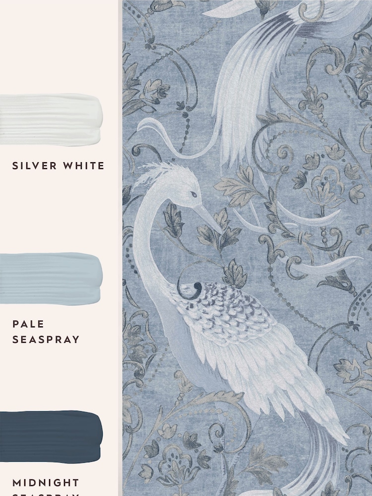 Laura Ashley Midnight Blue Tregaron 10M Wallpaper - Image 4 of 4
