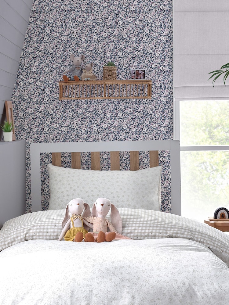 Laura Ashley Purple Libby 10M Wallpaper - Image 1 of 4