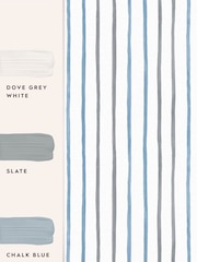 Laura Ashley Blue Painterly Stripe 10M Wallpaper - Image 4 of 4